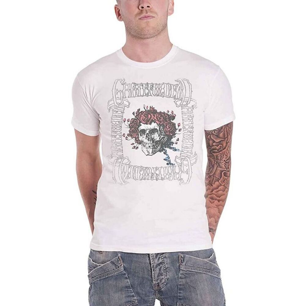Grateful Dead Unisex Adult Bertha With Logo Box T-Shirt / White